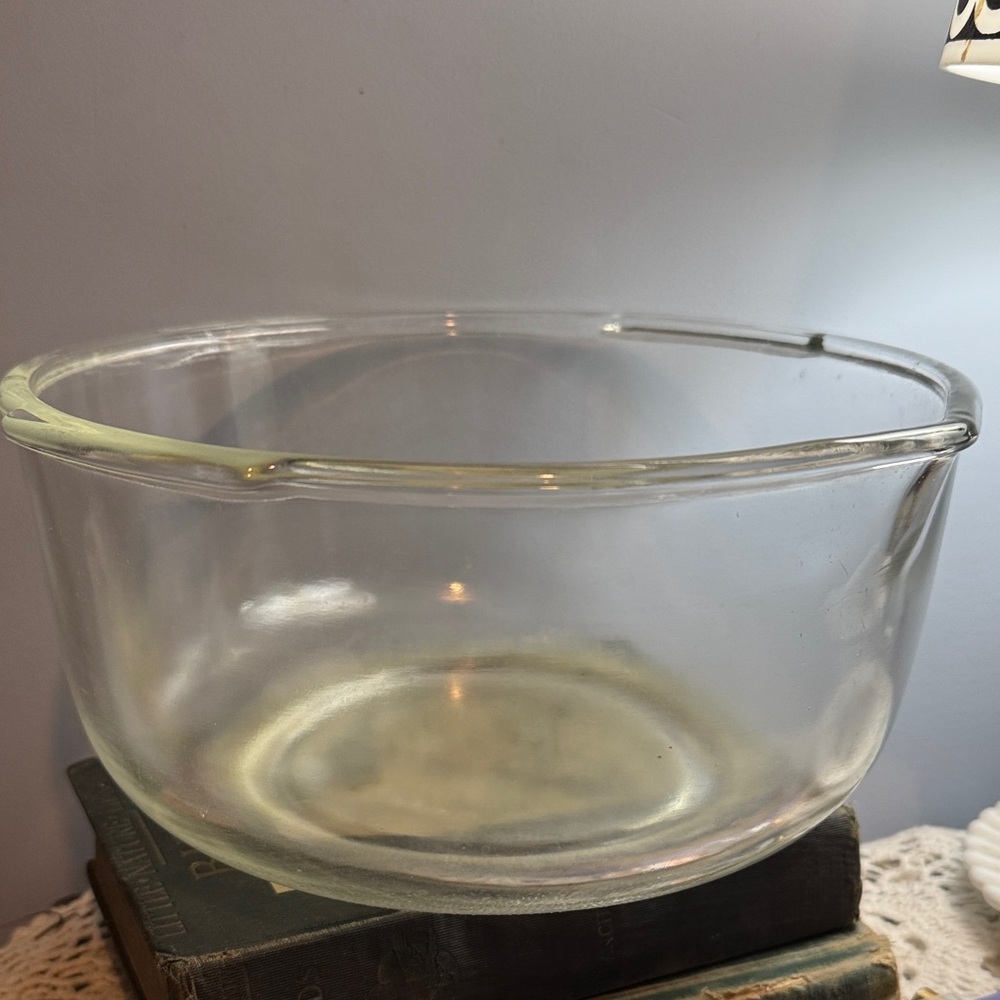 Vintage Fire King Ware Clear Glass Mixing Bowl made in USA